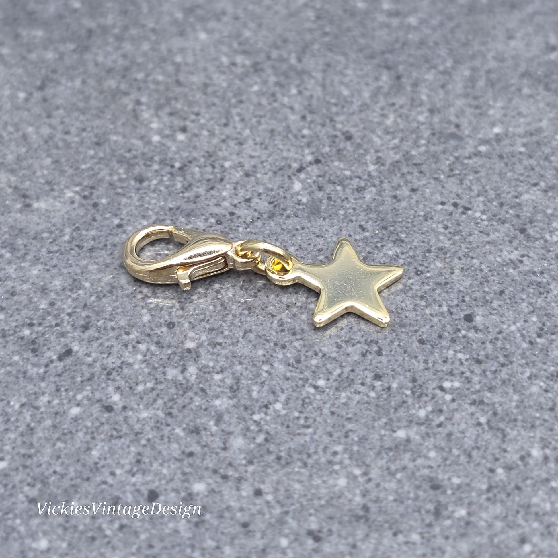Star Clip on Charm, Stainless Steel, Necklace, Bracelet, Stitch Marker, Zipper, Planner Charm