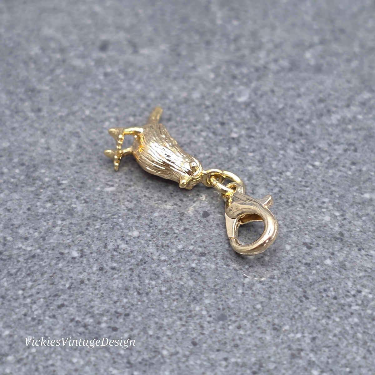 Bird Clip on Charm with Gold Lobster Clasp, Brass, Nickel Free, Necklace, Bracelet, Stitch Marker, Zipper, Planner Charm