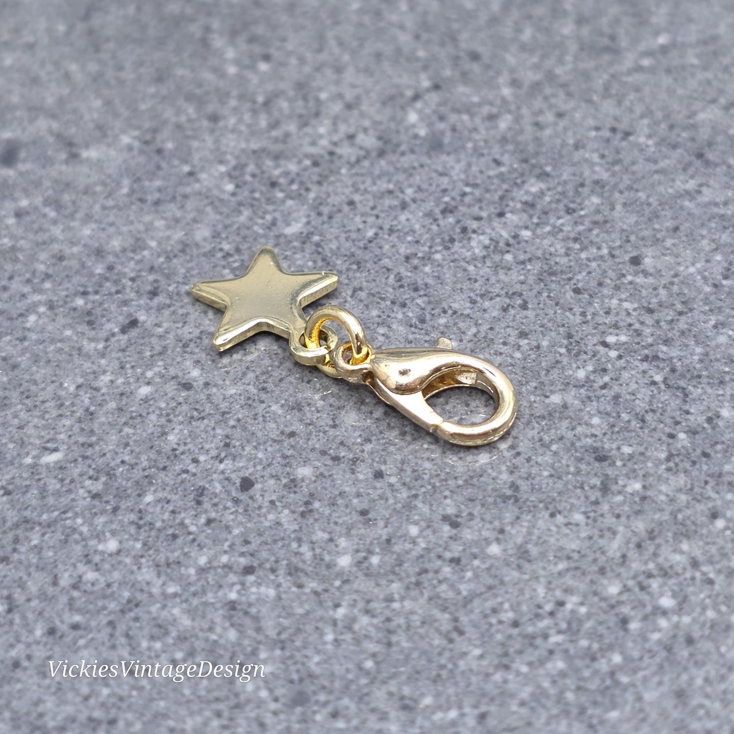 Star Clip on Charm, Stainless Steel, Necklace, Bracelet, Stitch Marker, Zipper, Planner Charm