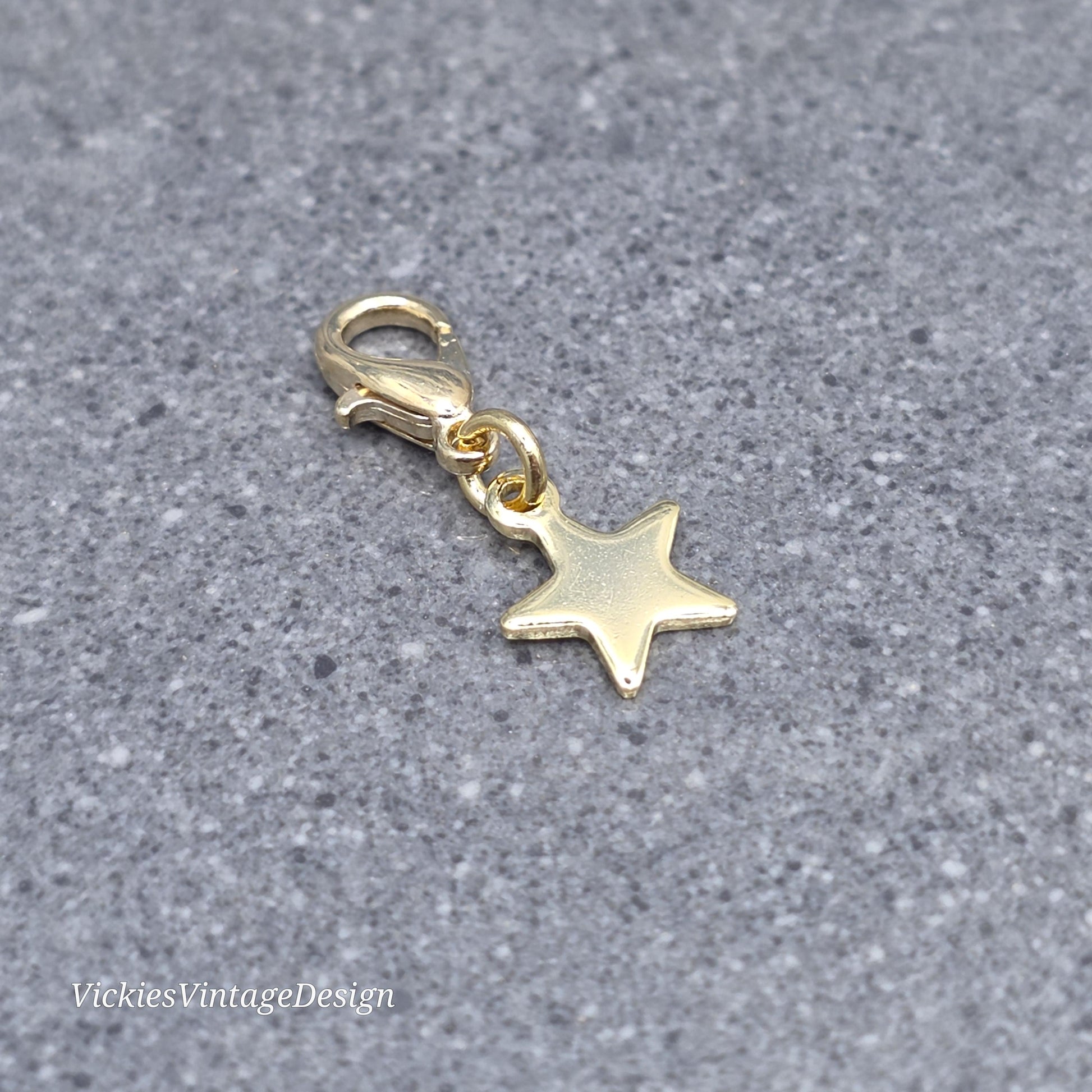 Star Clip on Charm, Stainless Steel, Necklace, Bracelet, Stitch Marker, Zipper, Planner Charm