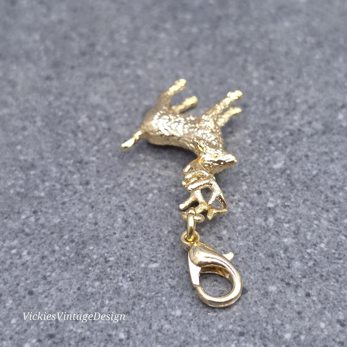 Stag Clip on Charm, Necklace, Bracelet, Brass, Nickel Free, Stitch Marker, Zipper, Planner Charm