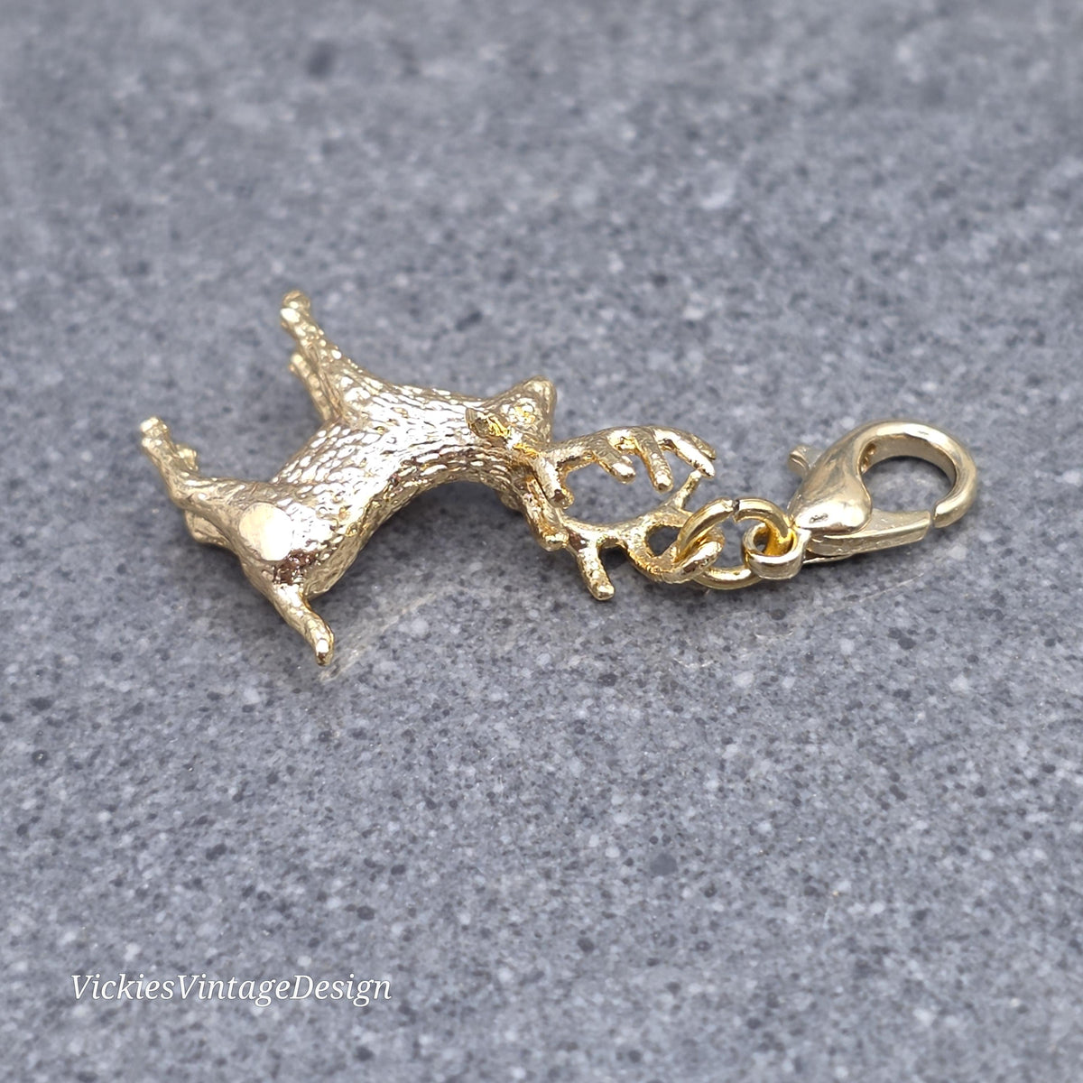 Stag Clip on Charm, Necklace, Bracelet, Brass, Nickel Free, Stitch Marker, Zipper, Planner Charm