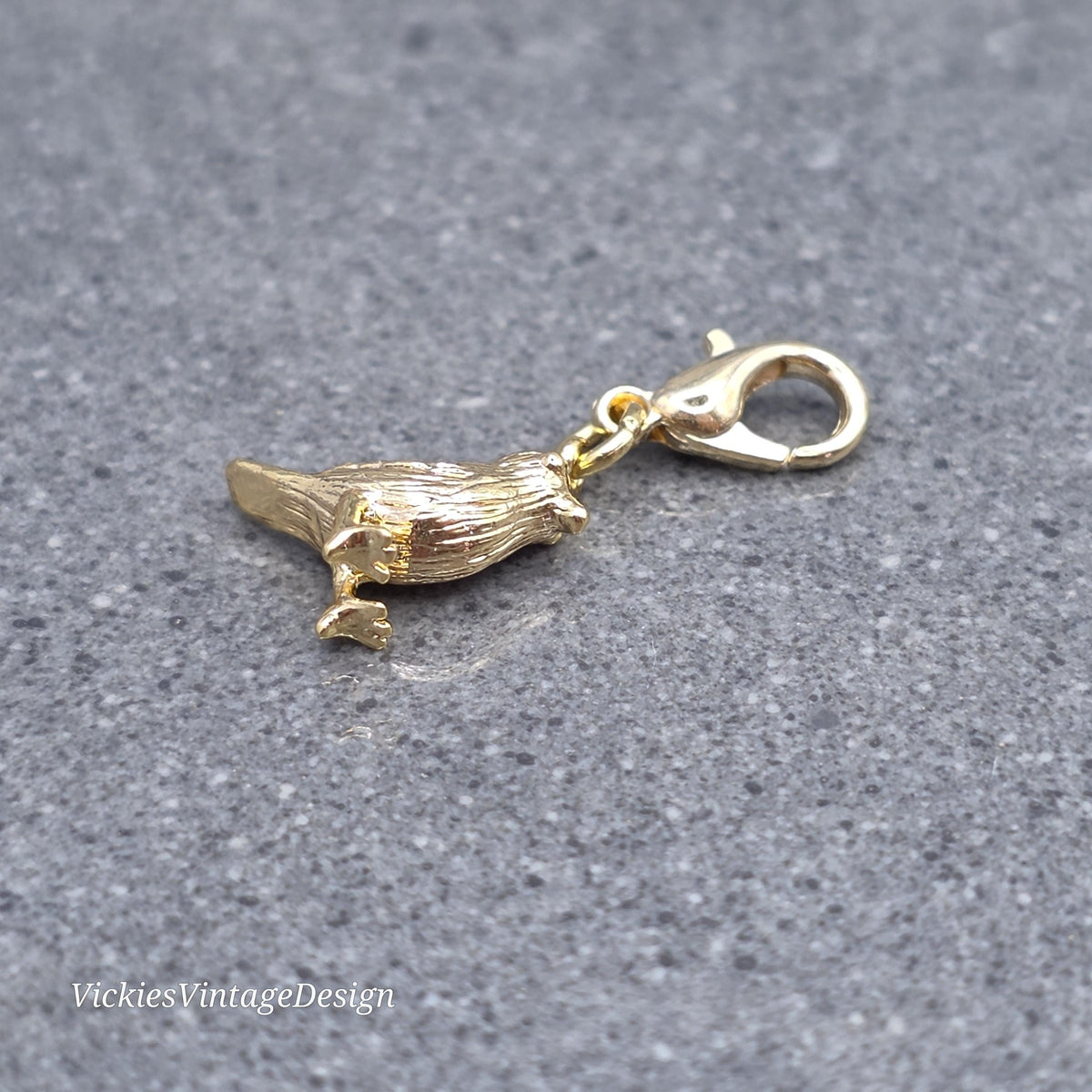Bird Clip on Charm with Gold Lobster Clasp, Brass, Nickel Free, Necklace, Bracelet, Stitch Marker, Zipper, Planner Charm