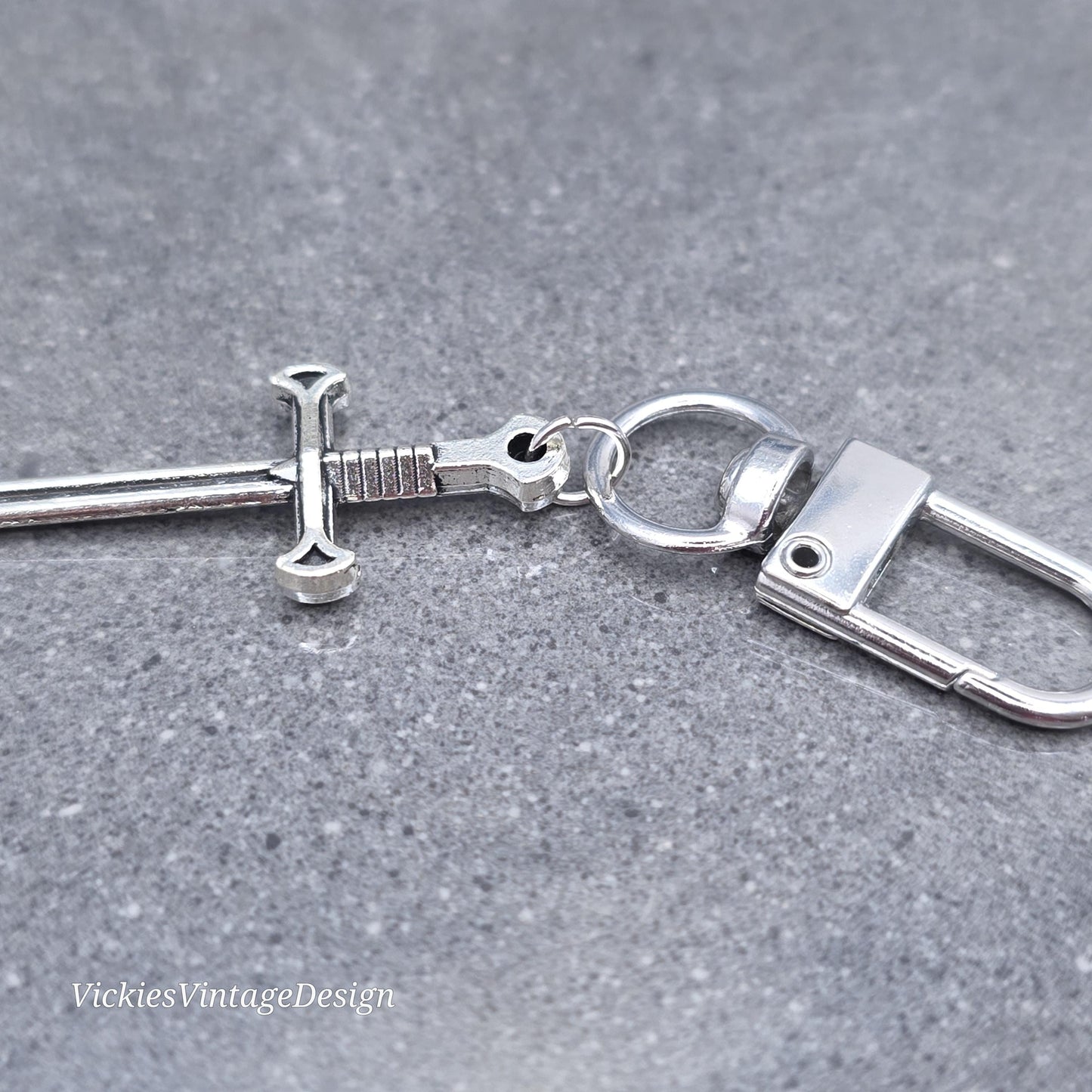 Miniature Sword bag charm, Dagger keychain with clip, keyring Swivel clasp, keys handbags or backpacks