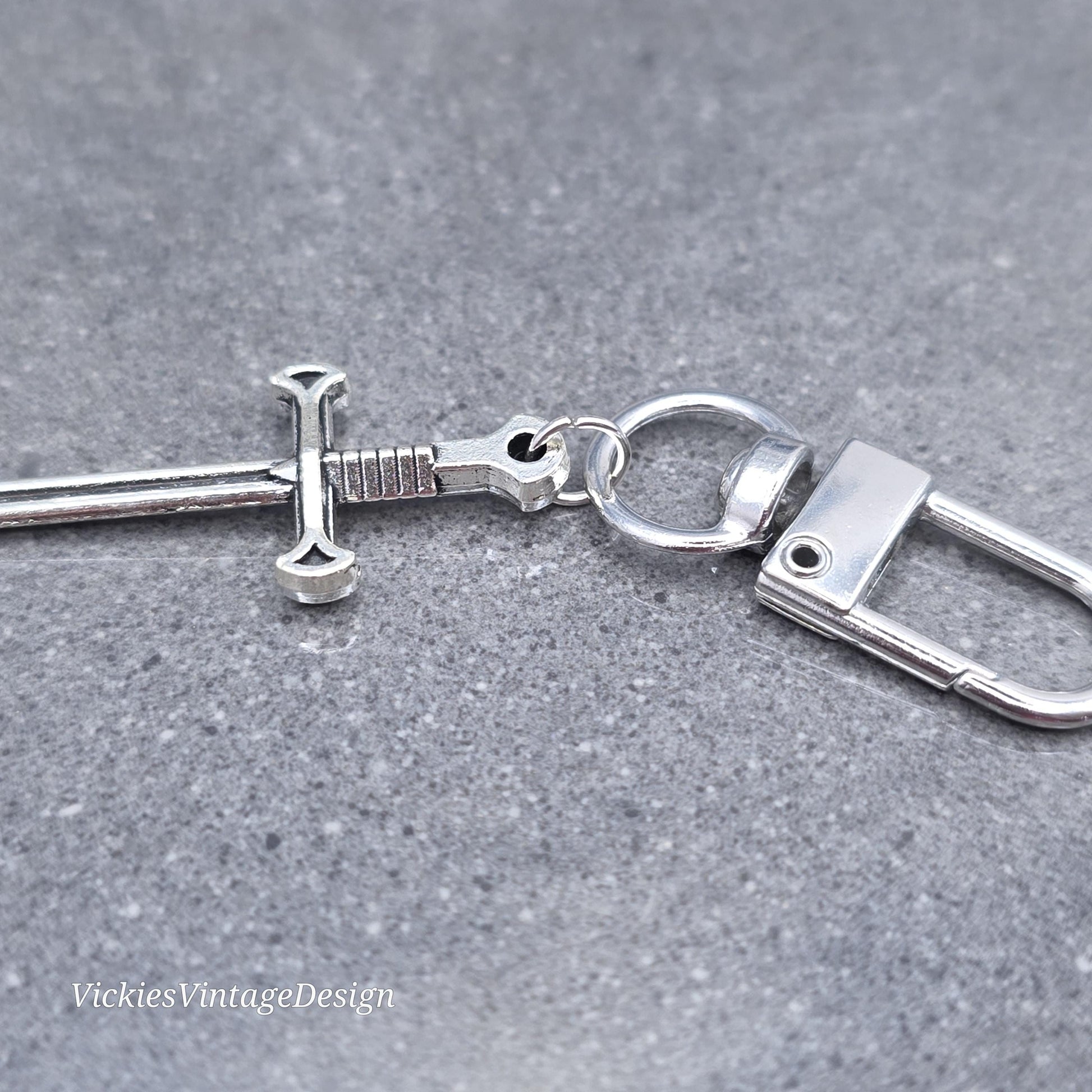 Miniature Sword bag charm, Dagger keychain with clip, keyring Swivel clasp, keys handbags or backpacks