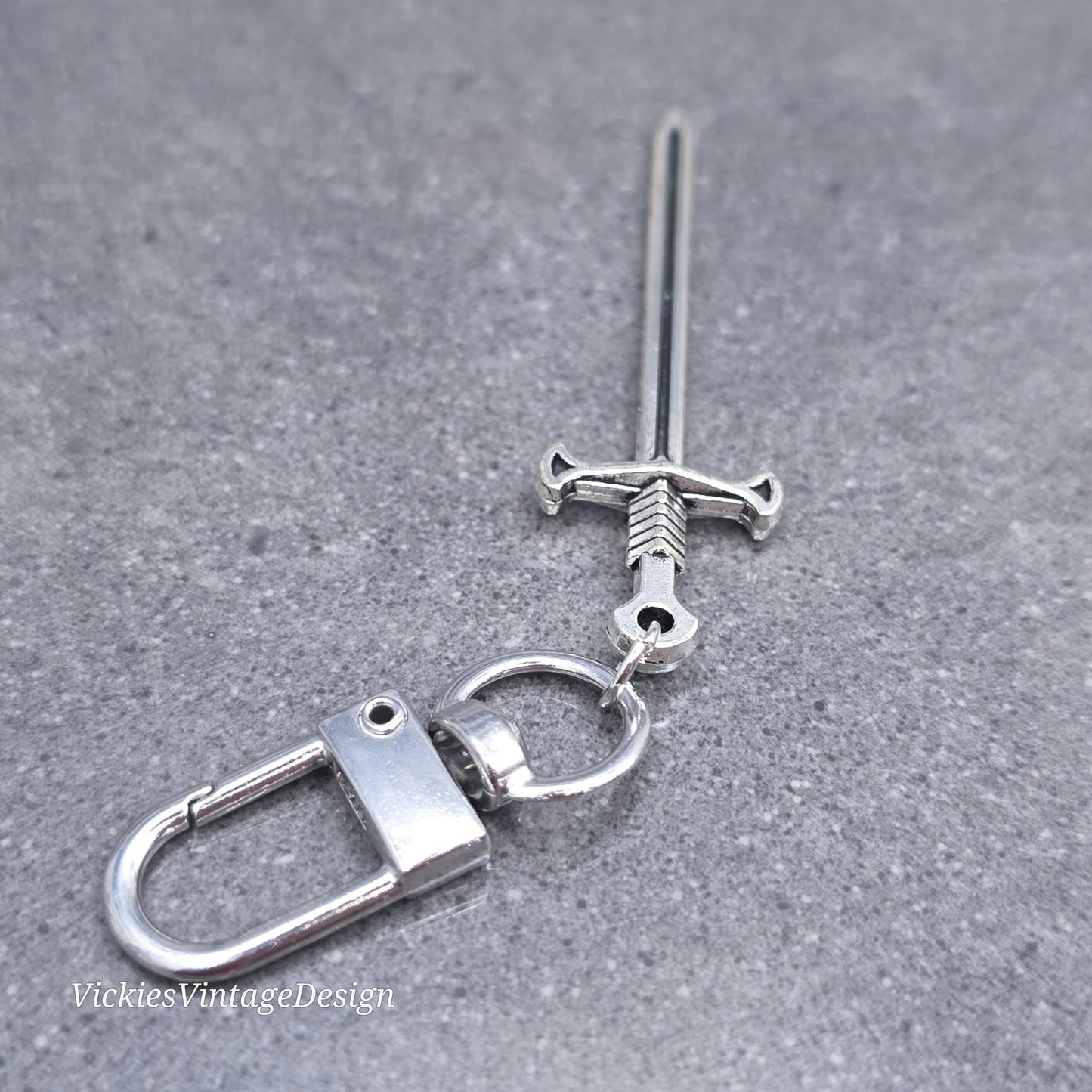 Miniature Sword bag charm, Dagger keychain with clip, keyring Swivel clasp, keys handbags or backpacks