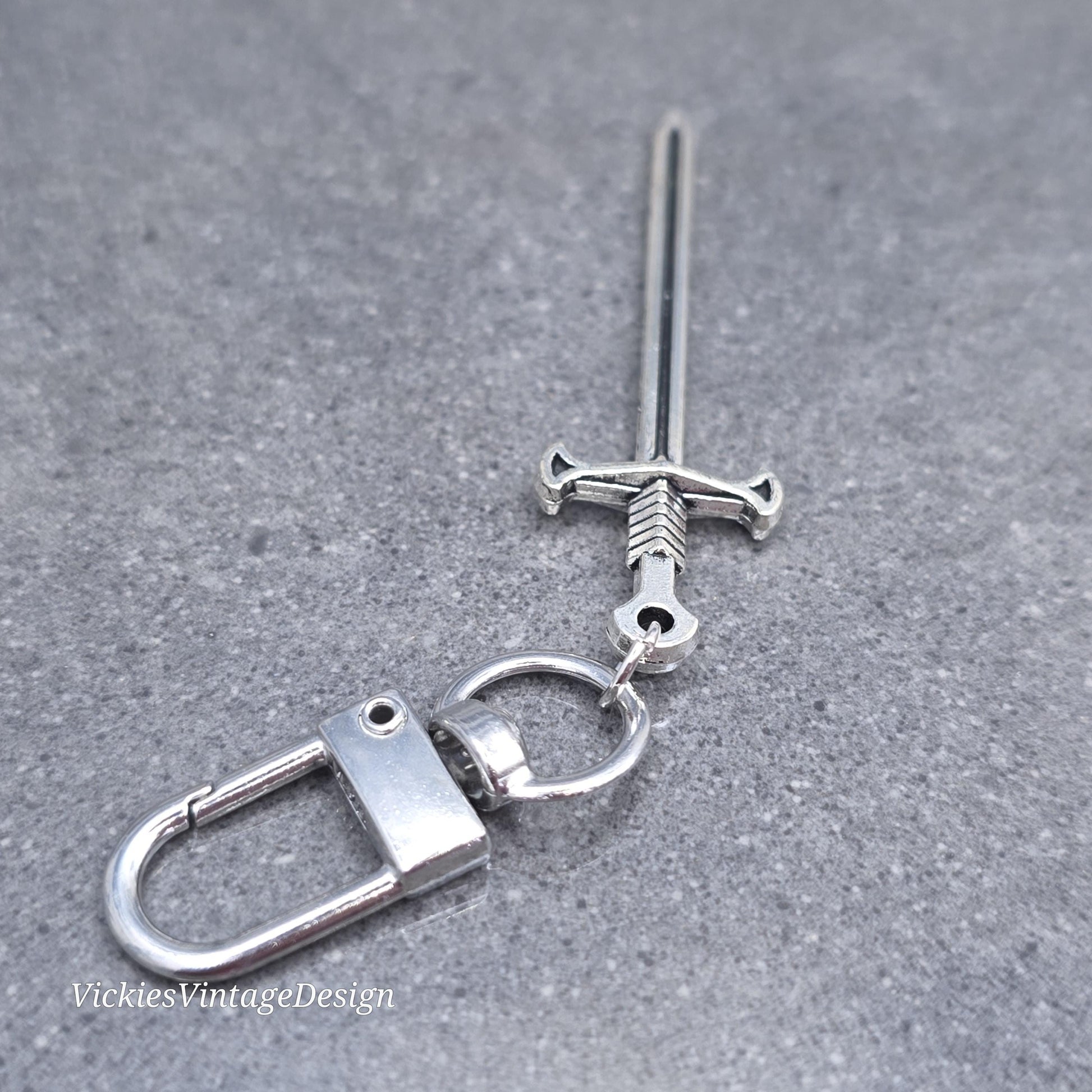 Miniature Sword bag charm, Dagger keychain with clip, keyring Swivel clasp, keys handbags or backpacks