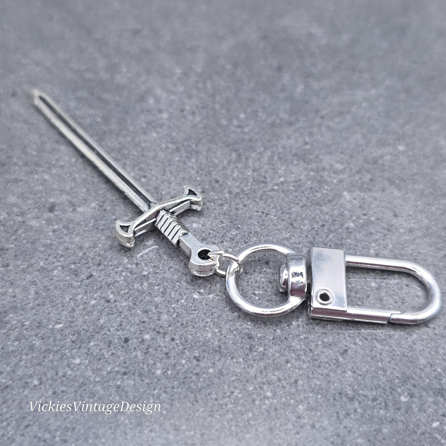 Miniature Sword bag charm, Dagger keychain with clip, keyring Swivel clasp, keys handbags or backpacks