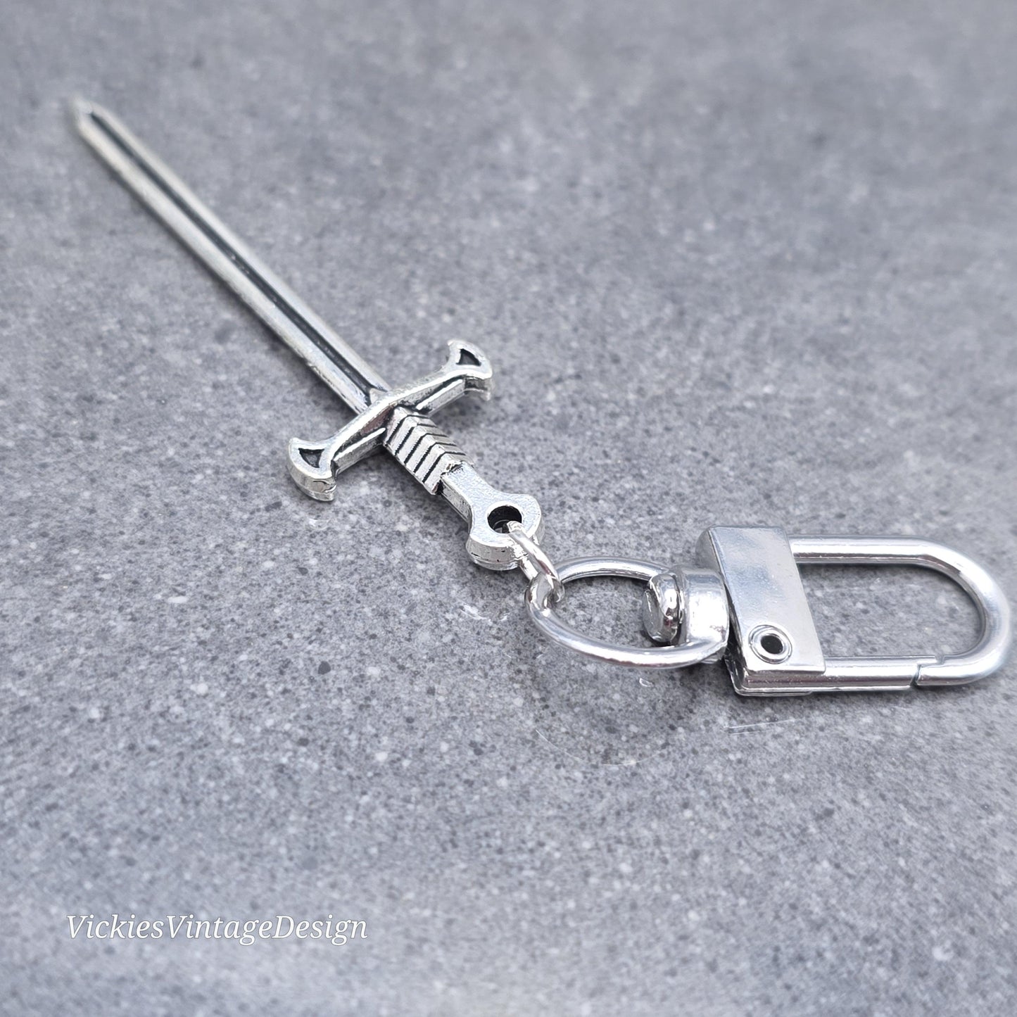 Miniature Sword bag charm, Dagger keychain with clip, keyring Swivel clasp, keys handbags or backpacks
