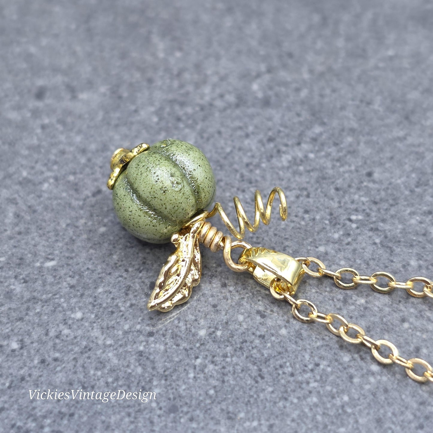 Porcelain Pumpkin Clip On Charm, Bracelet, Necklace, Stitch Marker, Zipper Pull