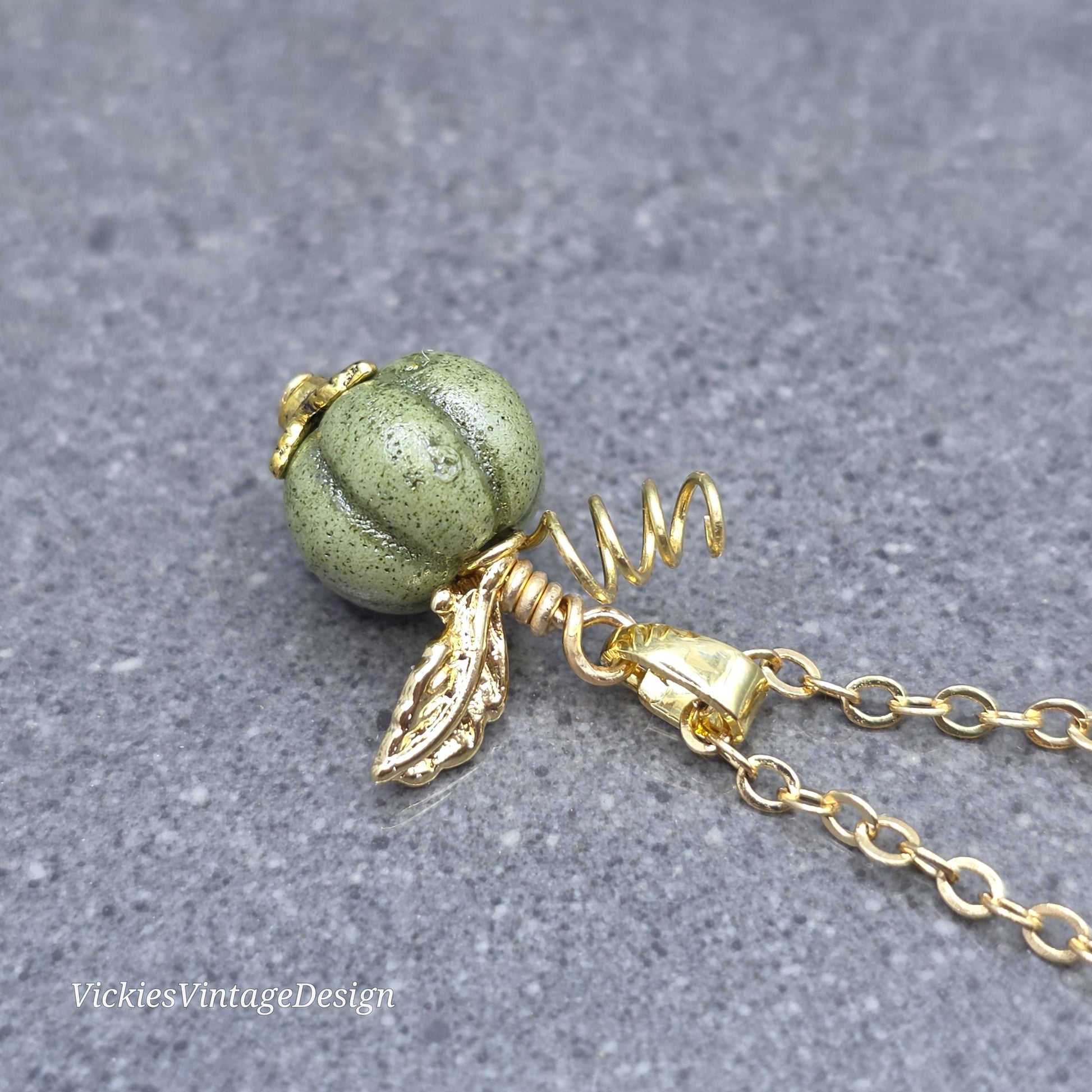 Porcelain Pumpkin Clip On Charm, Bracelet, Necklace, Stitch Marker, Zipper Pull
