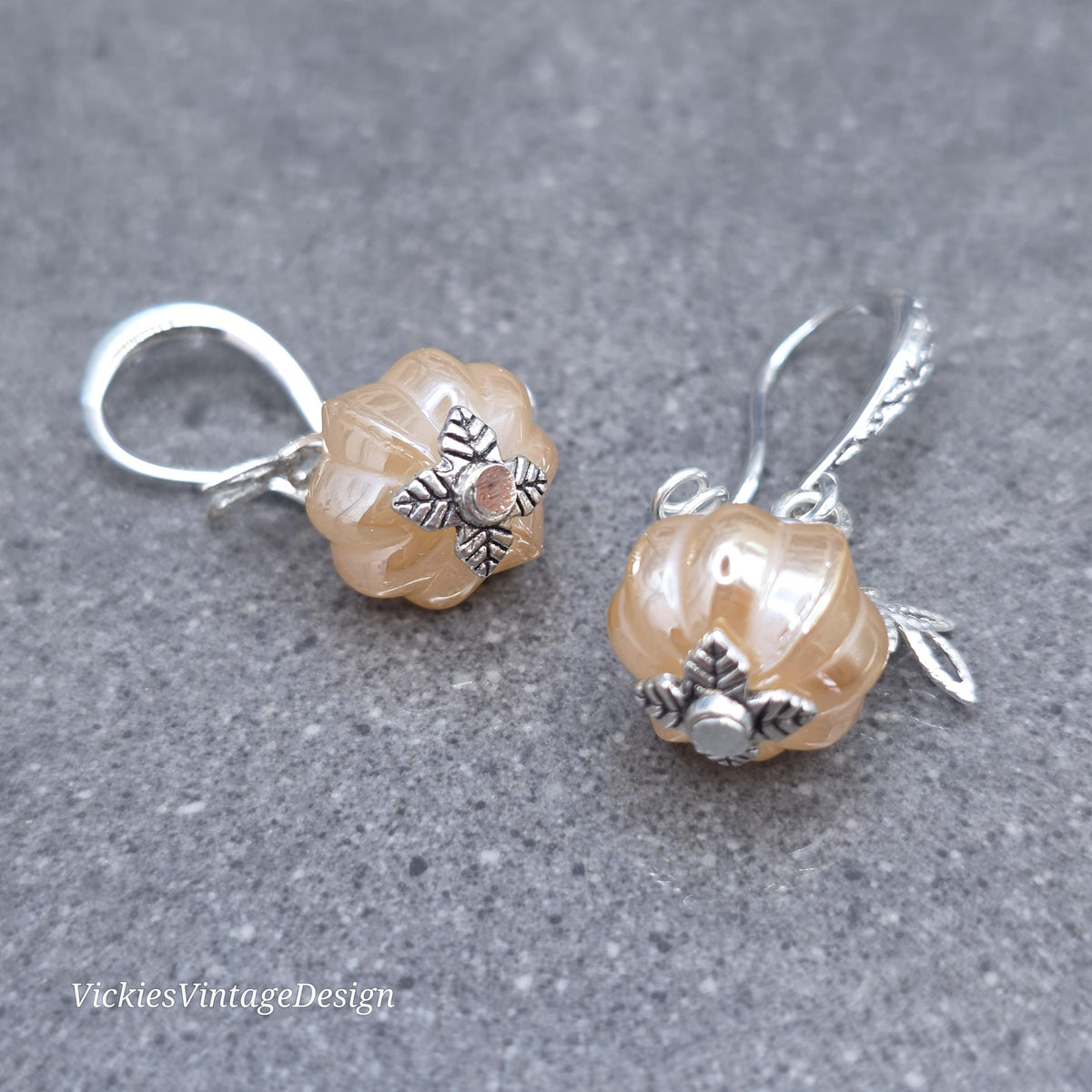 Glass Pumpkin Earrings, Autumn Earrings