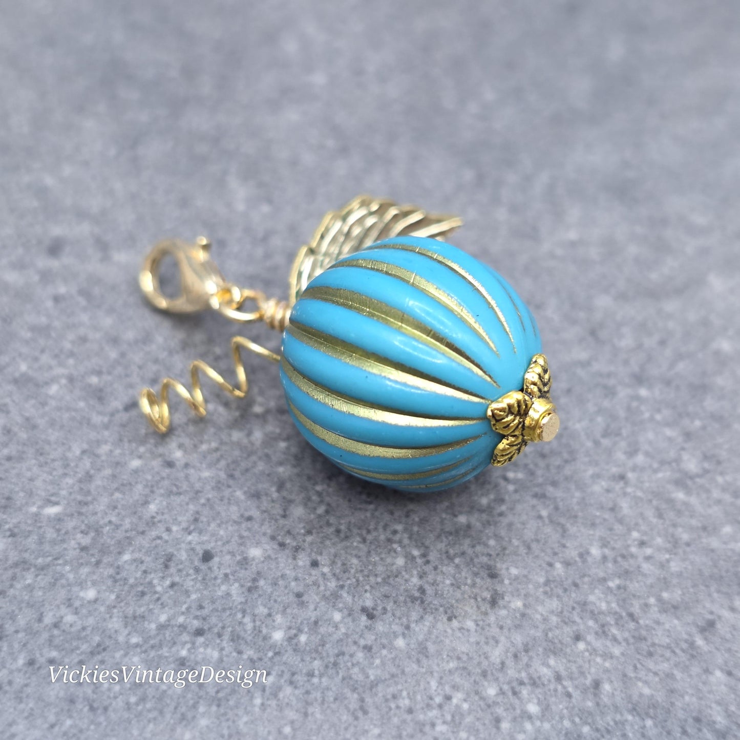 Pumpkin Clip On Charm, Bracelet, Necklace, Stitch Marker, Zipper Pull, Halloween Autumn Gift