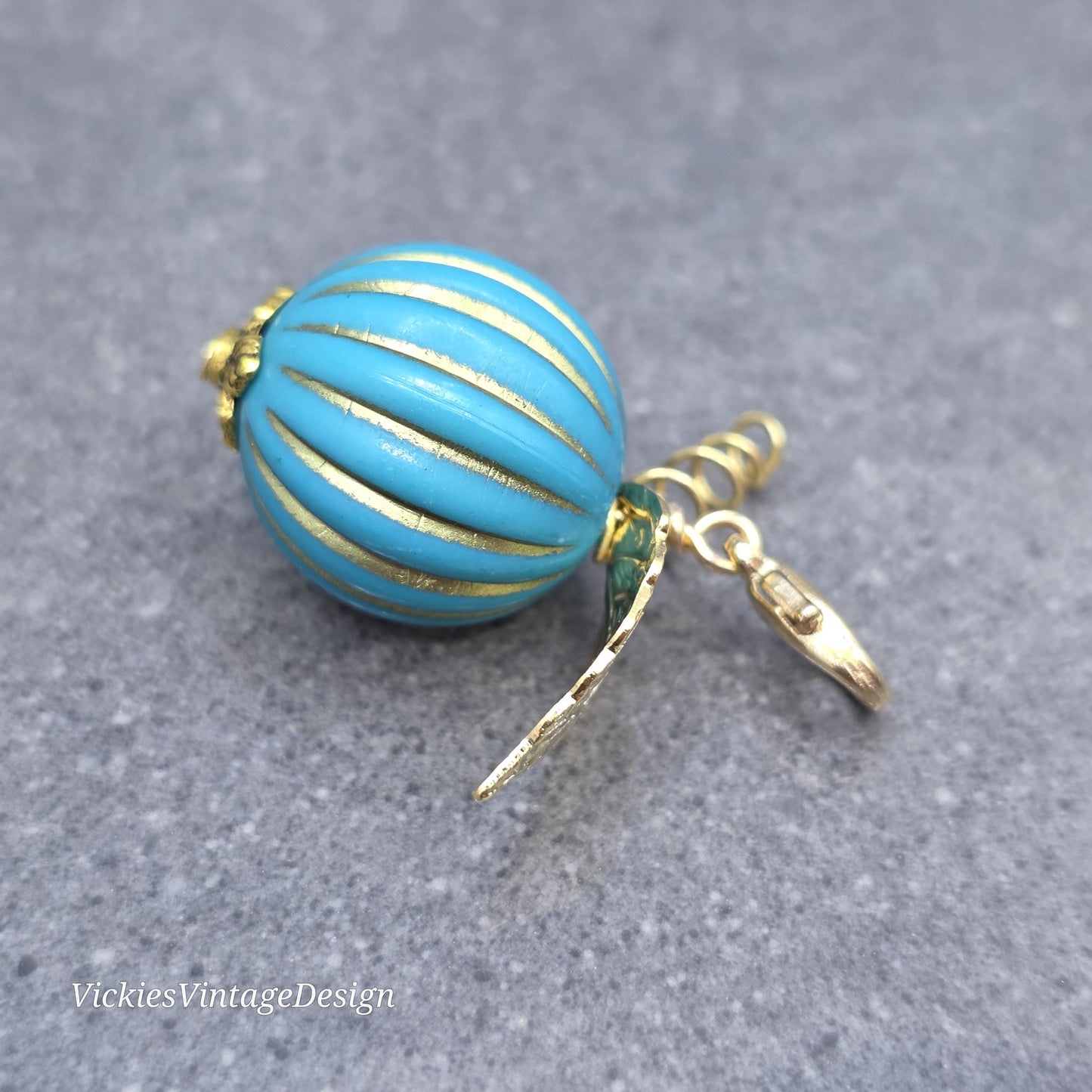Pumpkin Clip On Charm, Bracelet, Necklace, Stitch Marker, Zipper Pull, Halloween Autumn Gift