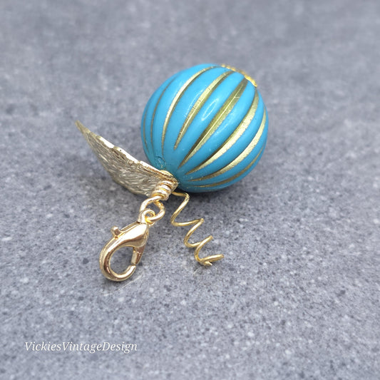 Pumpkin Clip On Charm, Bracelet, Necklace, Stitch Marker, Zipper Pull, Halloween Autumn Gift