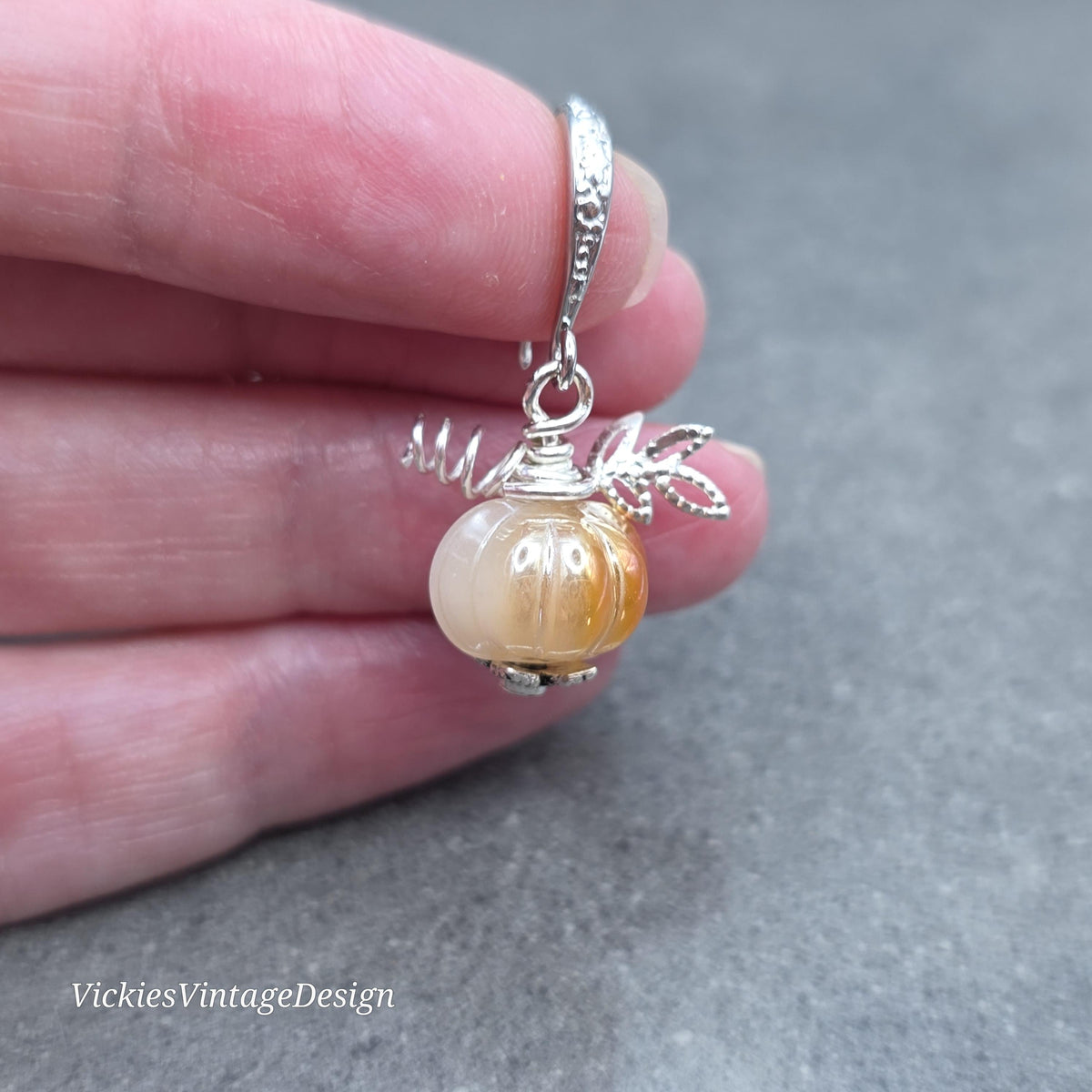 Glass Pumpkin Earrings, Autumn Earrings