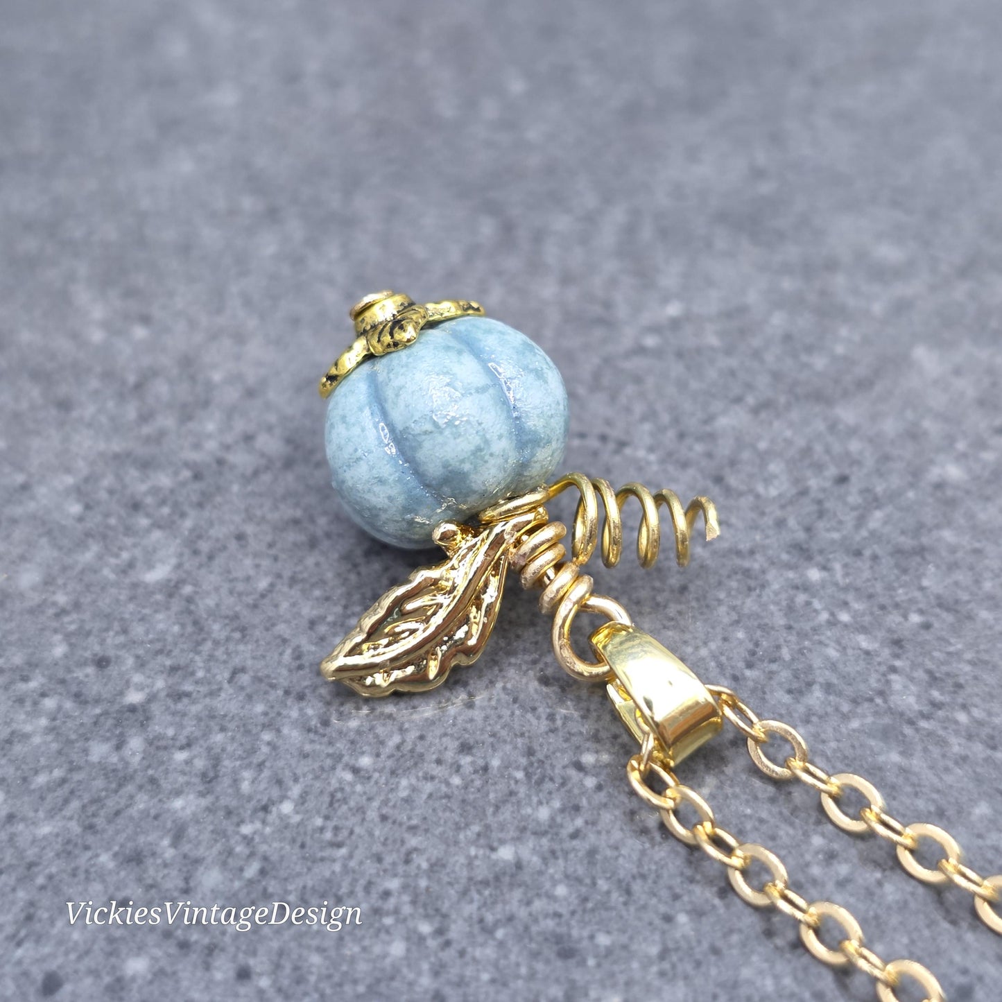 Porcelain Pumpkin Clip On Charm, Bracelet, Necklace, Stitch Marker, Zipper Pull