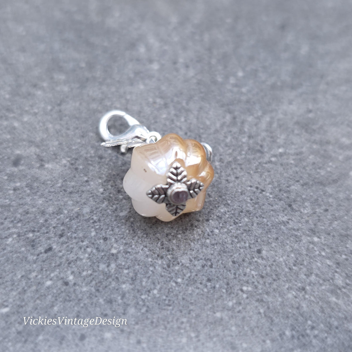 Glass Pumpkin Clip On Charm, Bracelet, Necklace, Stitch Marker, Zipper Pull, Halloween Autumn Gift