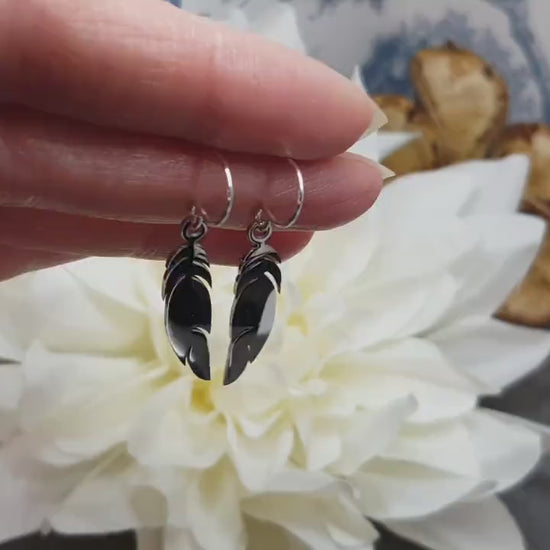Feather Earrings, Hypoallergenic Ear Wires, Silver Feather Earrings, Stainless Steel Jewellery, Stainless Steel Feather Earrings