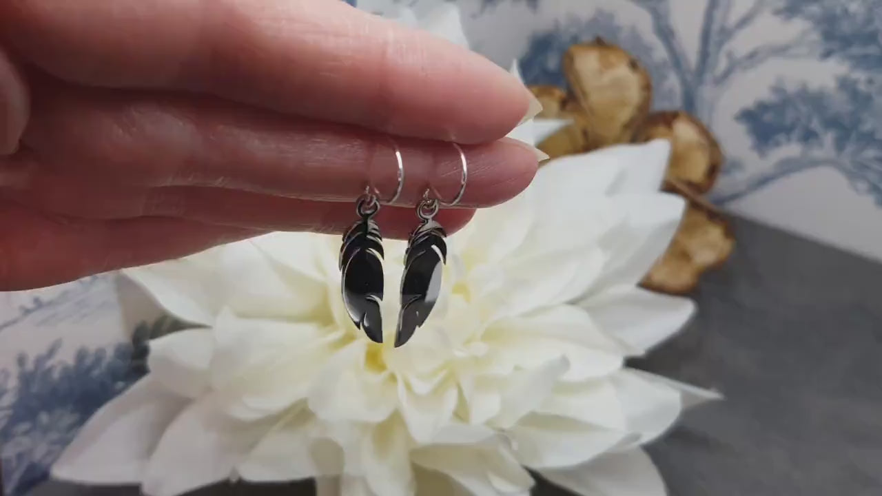 Feather Earrings, Hypoallergenic Ear Wires, Silver Feather Earrings, Stainless Steel Jewellery, Stainless Steel Feather Earrings