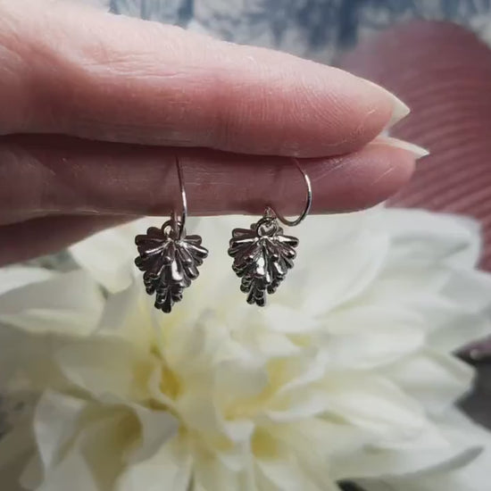 Silver Pinecone Earrings, Autumn Jewelry, Fall Gifts, Real Platinum Plated, Choice of Ear Wires