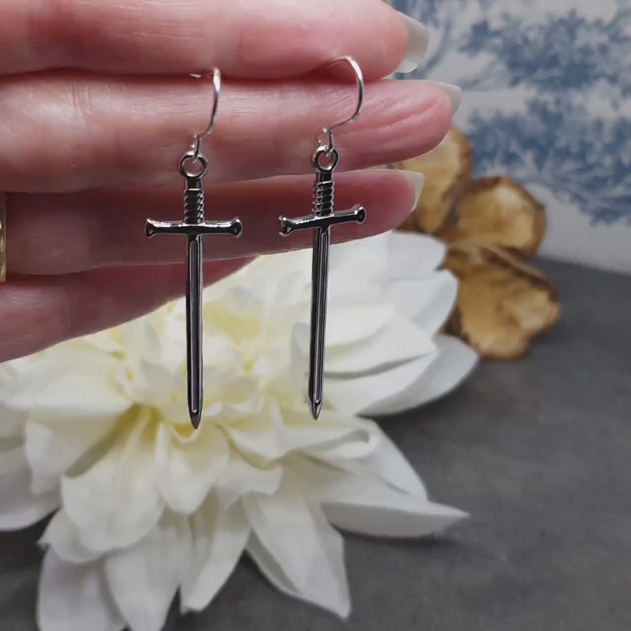 Sword Earrings, Miniature Sword, Choice of Ear Wires, Stainless Steel, Cosplay Jewellery, Gothic, Come as a Pair
