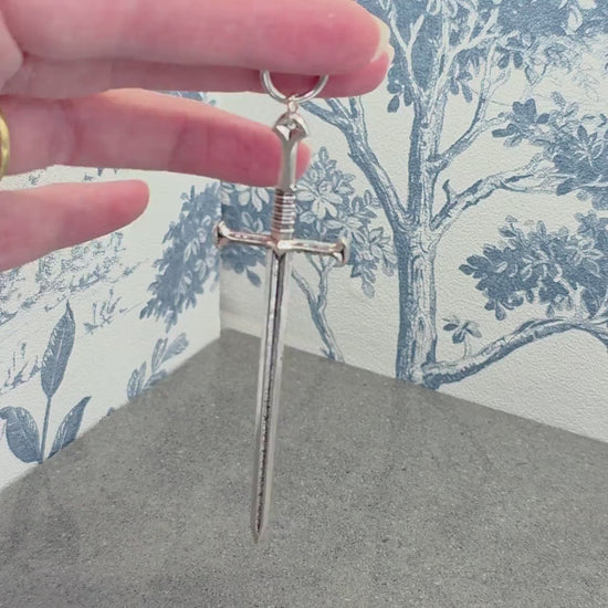 Sword bag charm, Dagger keychain with clip, keyring Lobster clasp, keys handbags or backpacks