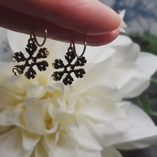 Snowflake Earrings, Christmas Earrings, Hypoallergenic Ear Wires, Festive Earrings, Stainless Steel, Winter Jewellery