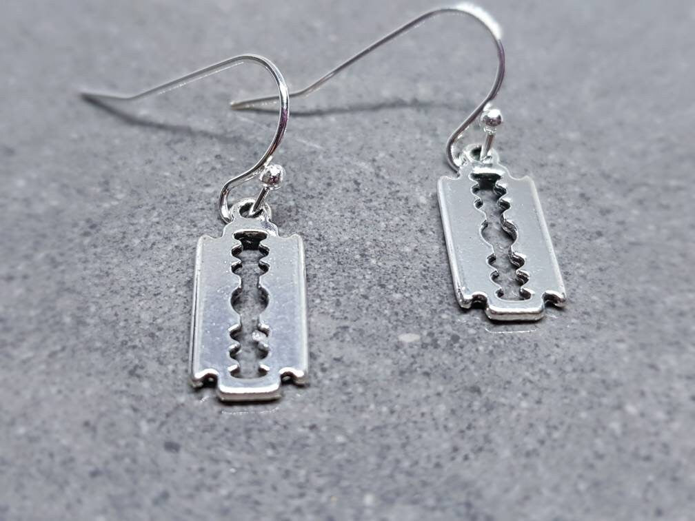 Small Razor Blade Earrings