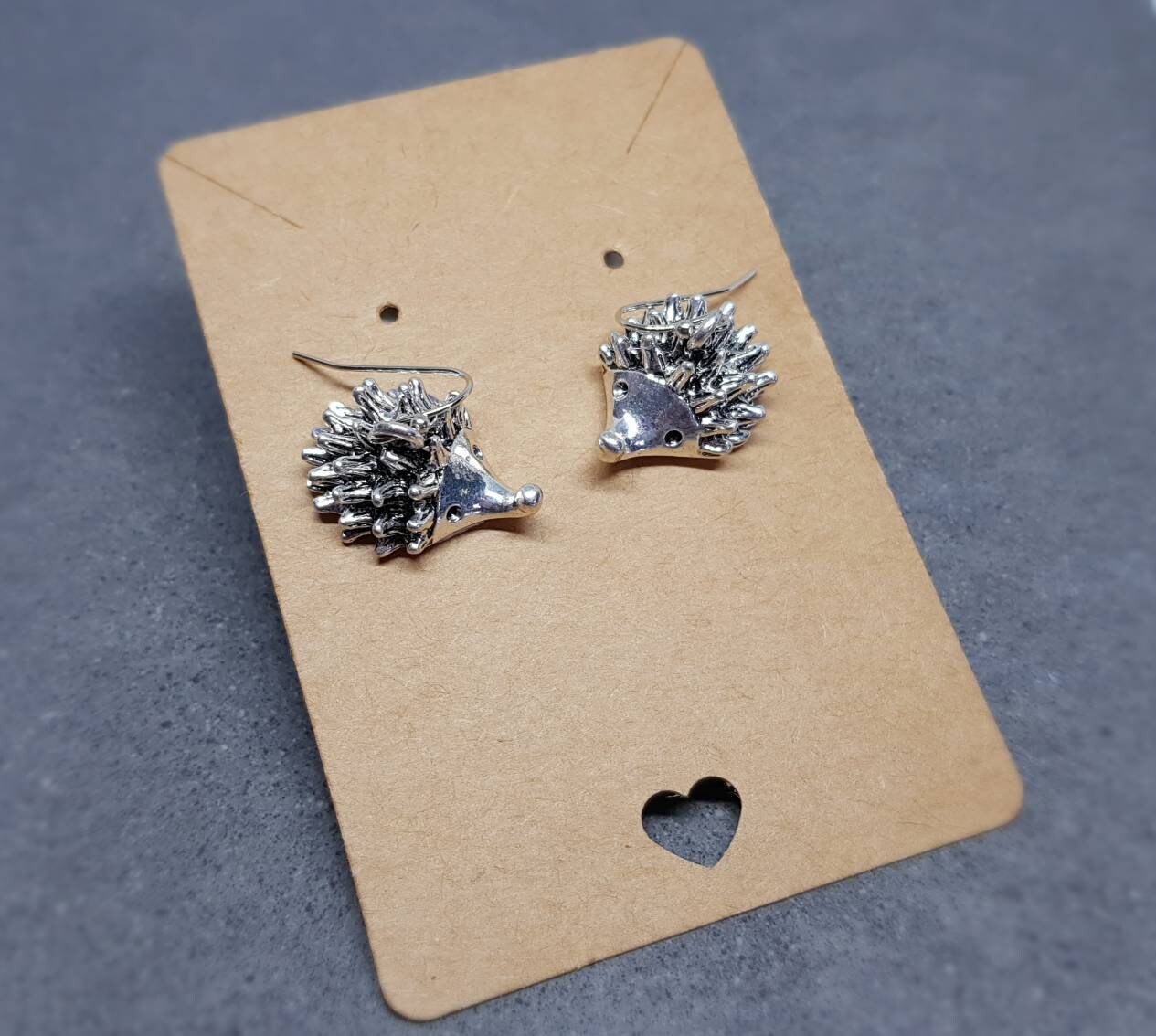 Hedgehog Earrings, Hypoallergenic Ear Wires, 925 Sterling Silver Hooks, Silver Plated Hooks, Novelty Earrings