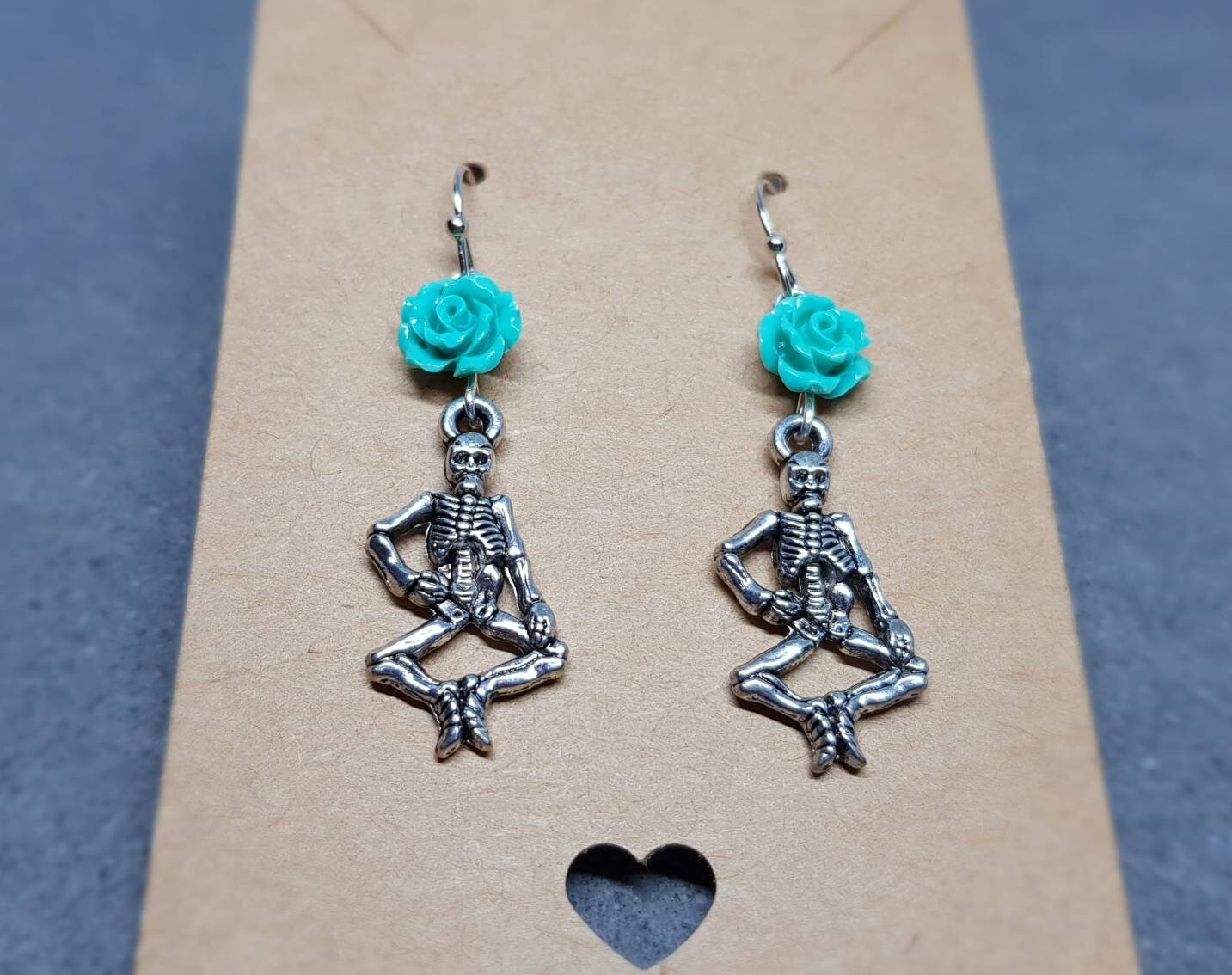 Skeleton Rose Earrings