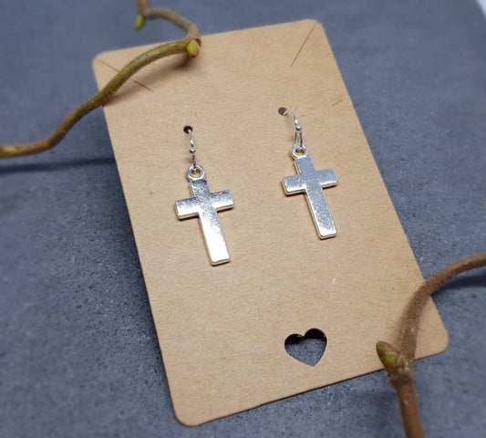 Silver Cross Earrings