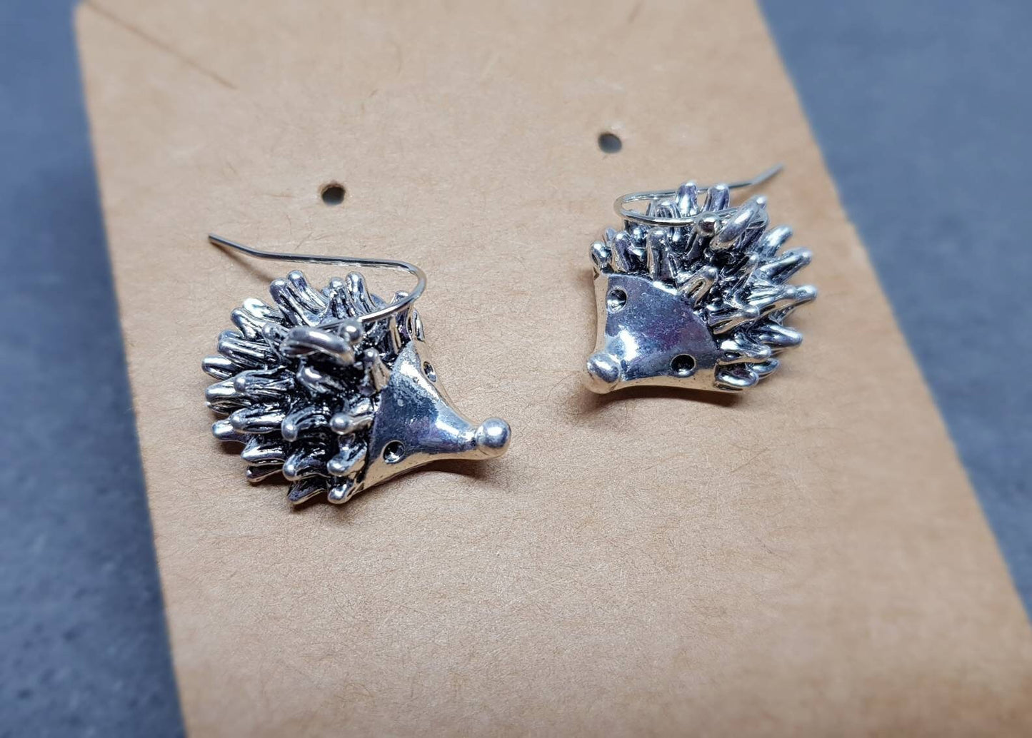 Hedgehog Earrings, Hypoallergenic Ear Wires, 925 Sterling Silver Hooks, Silver Plated Hooks, Novelty Earrings