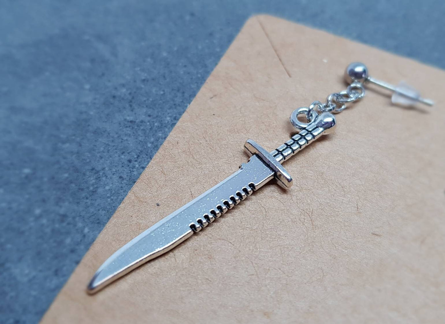 Bowie Knife Single Dagger Earring ~ Pair Also Available