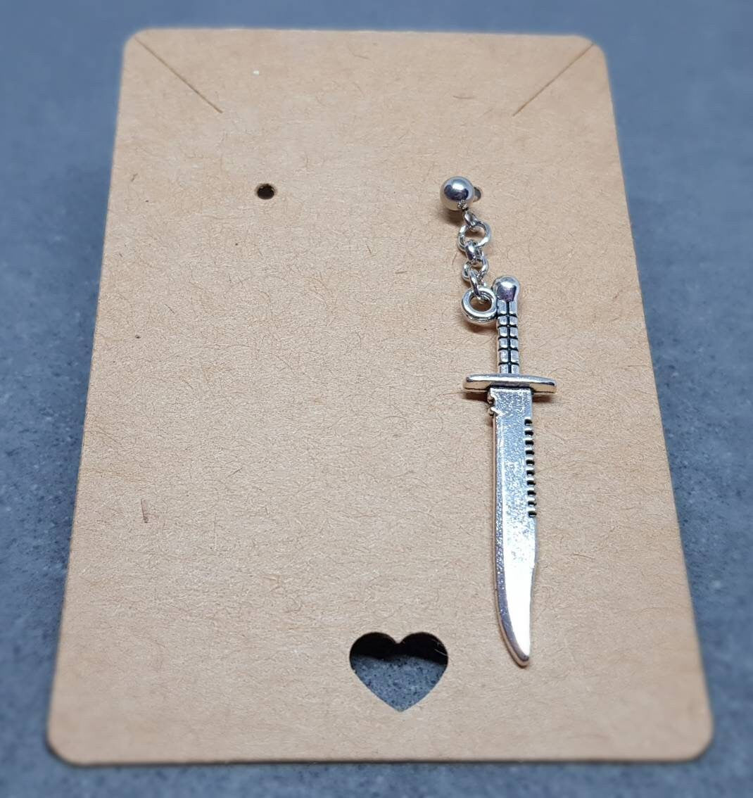 Bowie Knife Single Dagger Earring ~ Pair Also Available