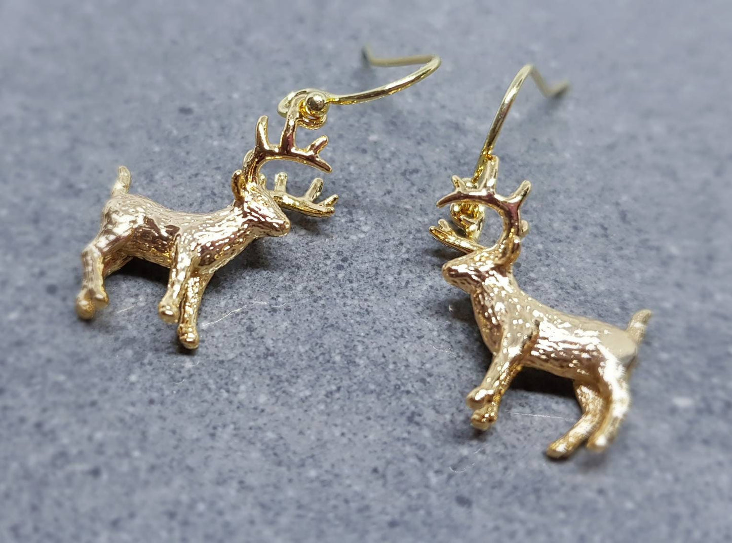 24K gold plated Reindeer Earrings