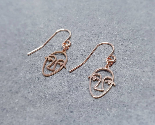 Abstract Face Stainless Steel Earrings