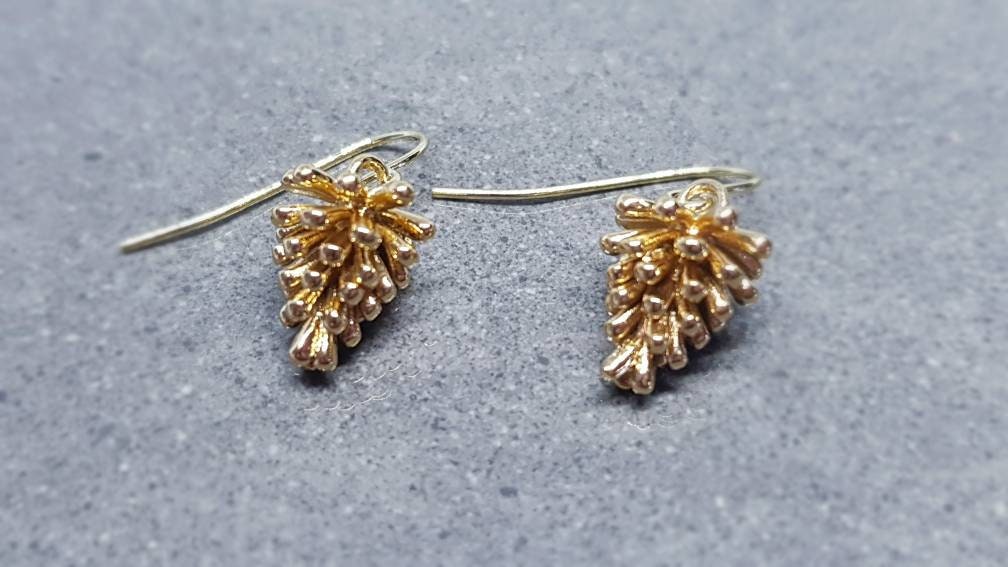 Gold Pinecone Earrings