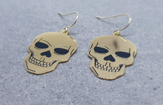 14k gold plated Skull Earrings