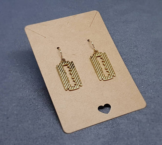 Gold Plated Razor Blade Earrings