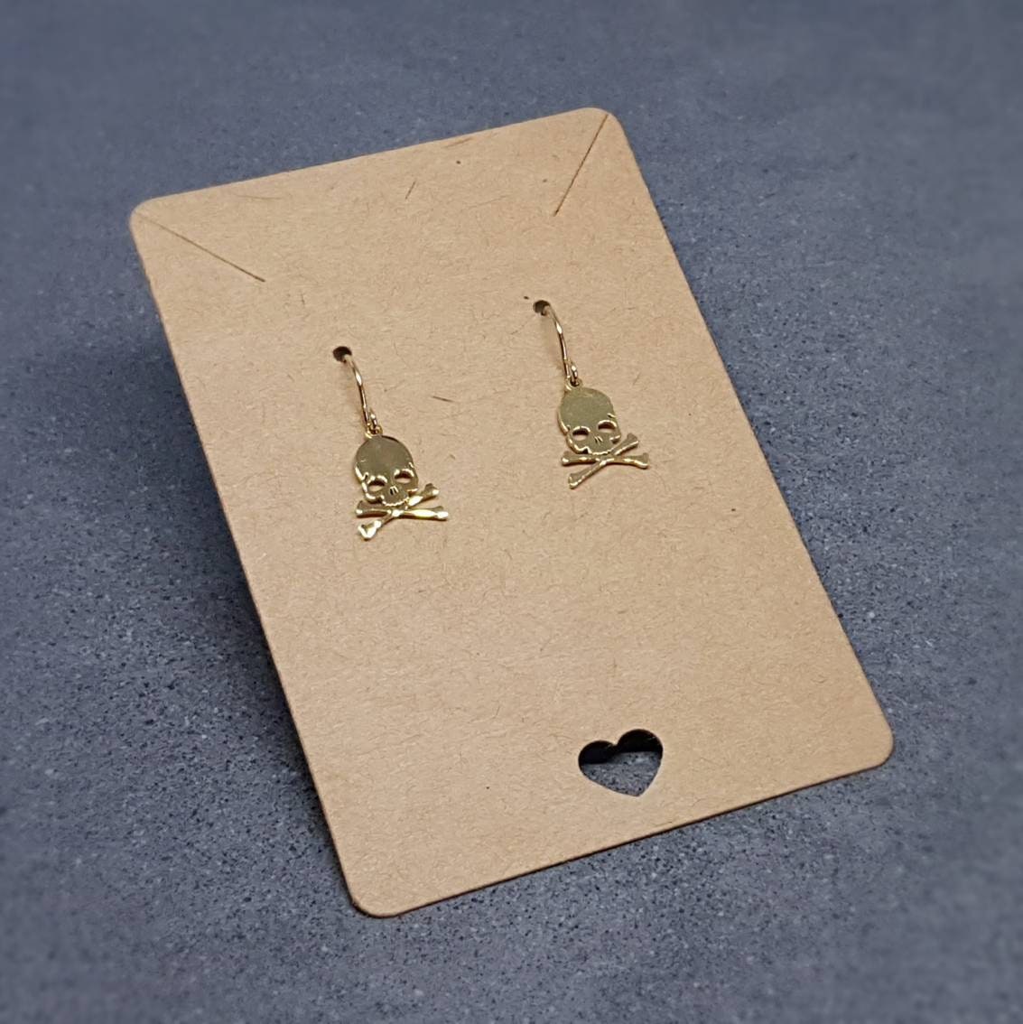 14k Gold Plated Skull and Crossbones Earrings