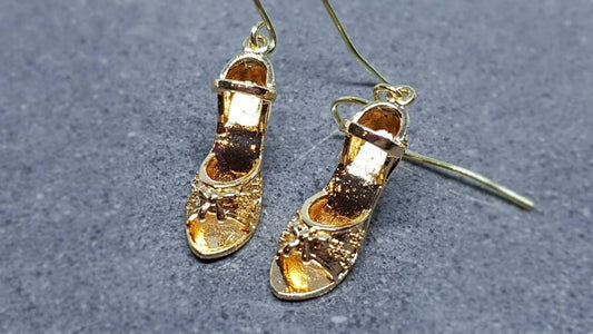 18k Light Gold Plated Shoe Earrings