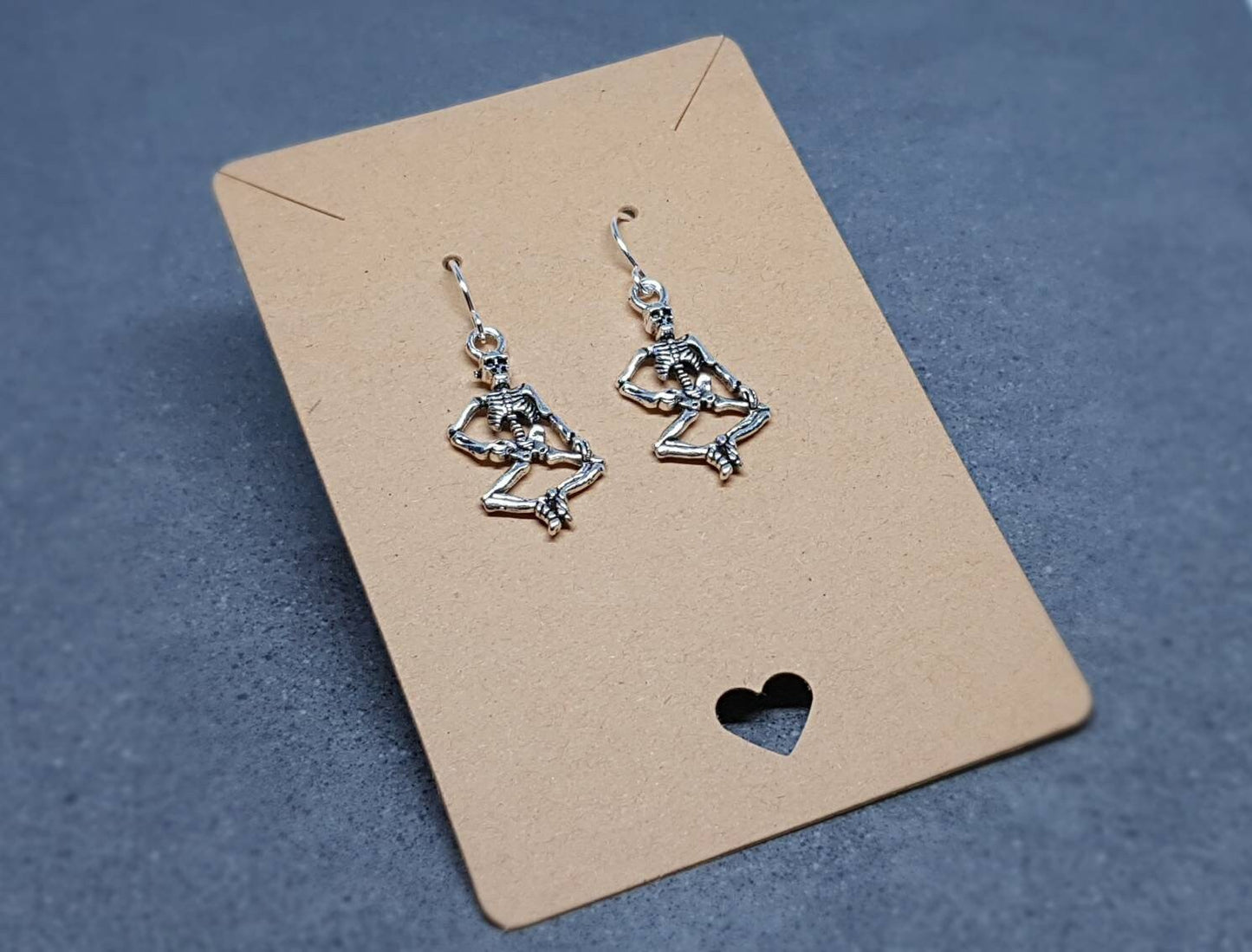 Skeleton Earrings, Hypoallergenic Ear Wires, 925 Sterling Silver Ear Wires, Gothic Jewellery