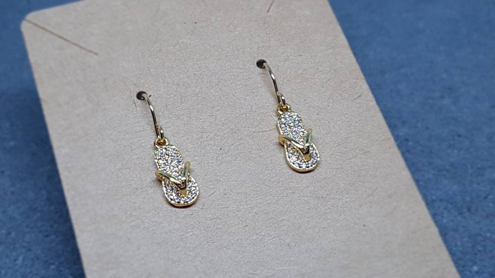 Cubic Zirconia Flip Flop Earrings