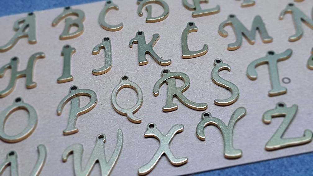 Gold Plated Stainless Steel Letter Charms