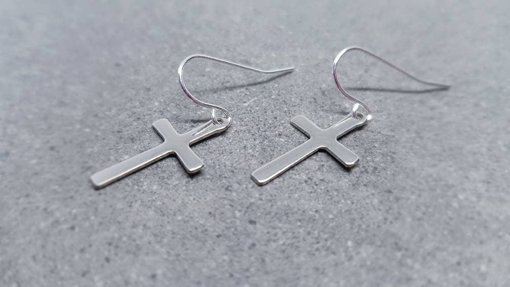 Silver Cross Earrings