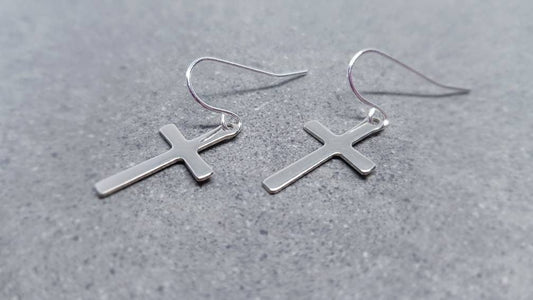 Silver Cross Earrings