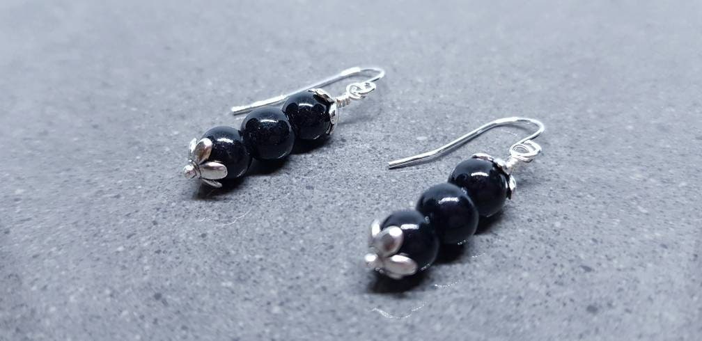 Glass Black Pearl Earrings