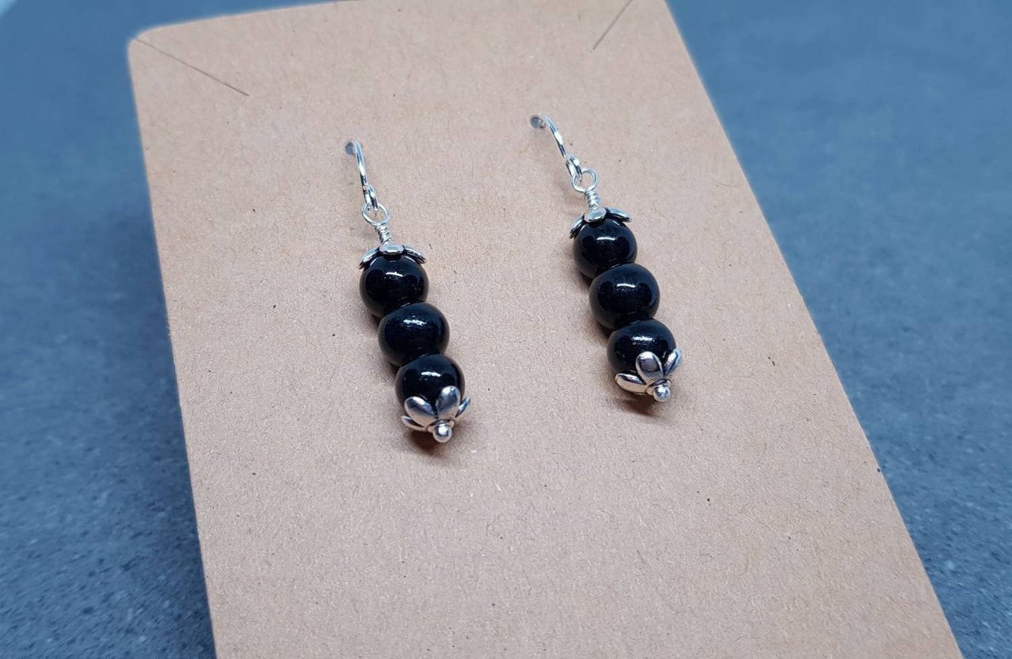 Glass Black Pearl Earrings