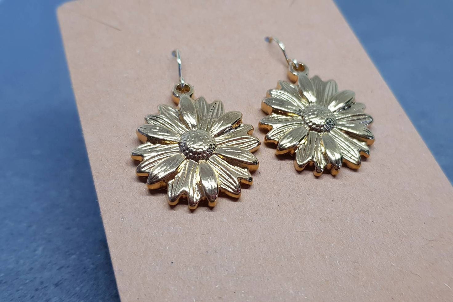 Gold Sunflower Earrings